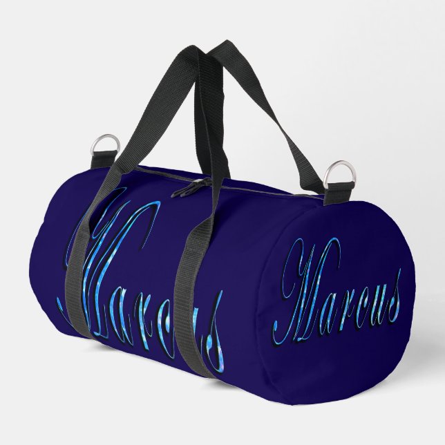 Sac De Sport Nom Marcus Bleu,  (Coin gauche)