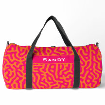 Nom monogramme moderne fuchsia orange stylé