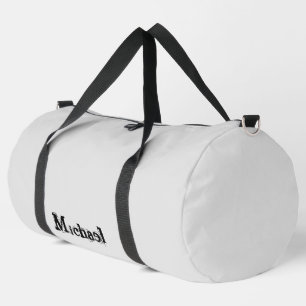 Sac De Sport Nom monogramme moderne minimaliste noir gris