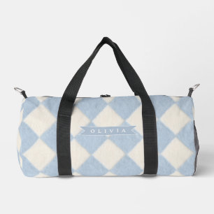 Sac De Sport Nom personnalisé Argyle Flou Bleu Clair Prépa Pers