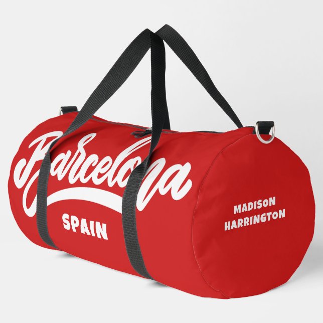 Sac De Sport Nom personnalisé Barcelone Espagne (Coin gauche)