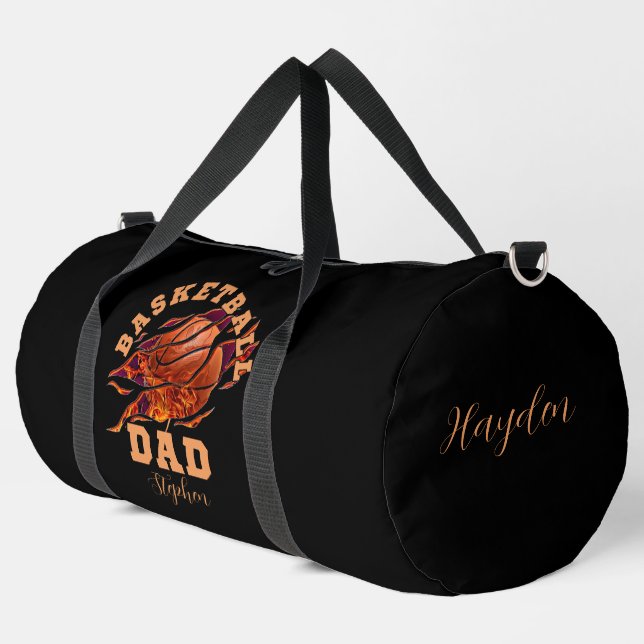 Sac De Sport Nom personnalisé basketball papa fête des pères (Coin gauche)