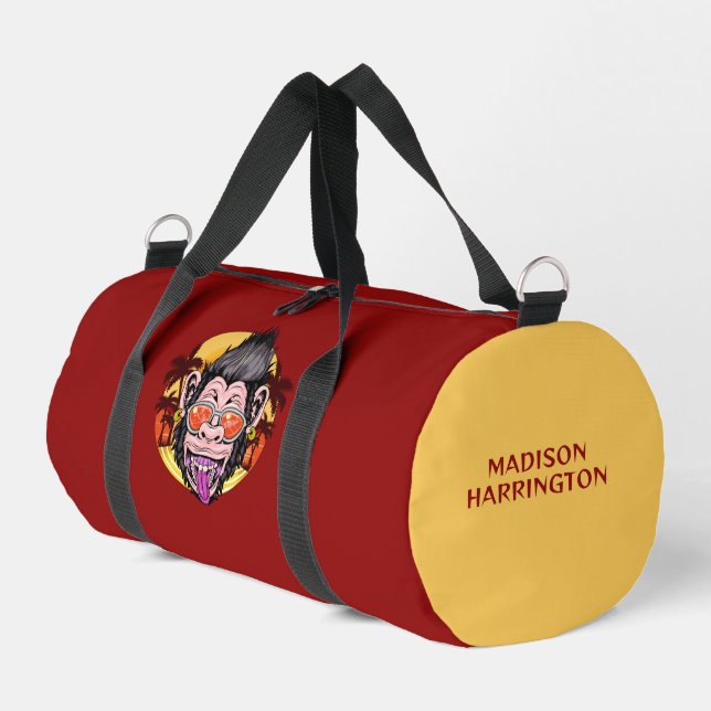 Sac De Sport Nom personnalisé Beach Monkey (Coin gauche)