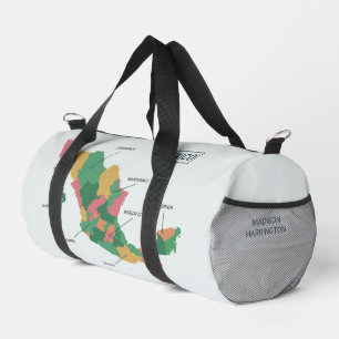 Sac De Sport Nom personnalisé de la carte Mexique