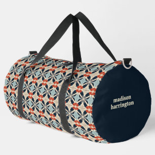 Sac De Sport Nom personnalisé Floral Motif japonais