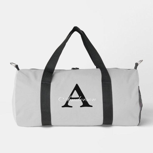 Sac De Sport Nom personnalisé Monogram Arrière - plan argent (Recto)