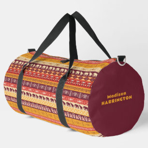 Sac De Sport Nom personnalisé Motif africain