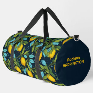 Sac De Sport Nom personnalisé Motif citron
