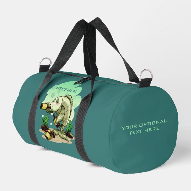 Sac De Sport Nom personnalisé Poisson de boisson (Coin gauche)