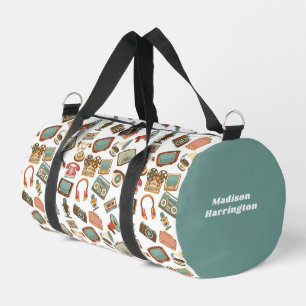 Sac De Sport Nom personnalisé Retro Media