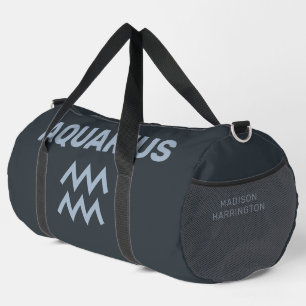 Sac De Sport Nom personnalisé / Texte Symbole zodiaque Aquarius