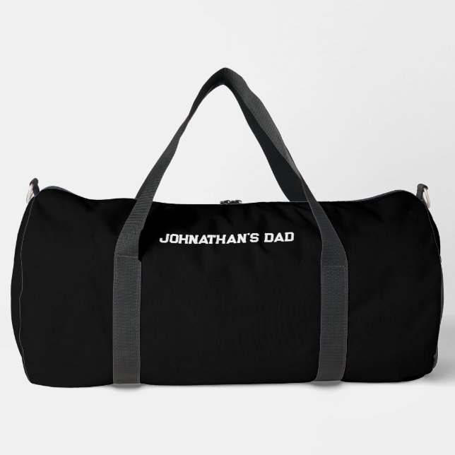 Sac De Sport Nom simple de l'enfant noir et blanc Papa Texte (Recto)