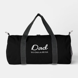 Sac De Sport Noms de enfants modernes pour Papa Design Noir