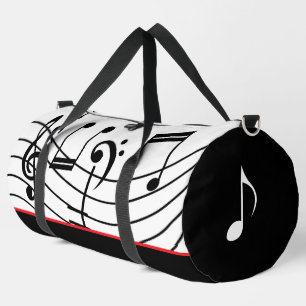 Sac De Sport Notes de musique Rouge blanc et noir