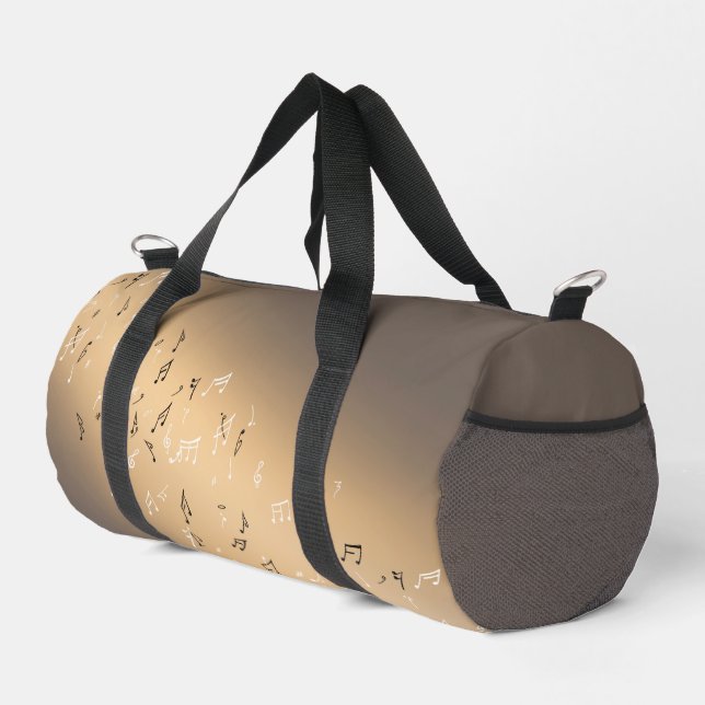 Sac De Sport Notes musicales dans le Brown doré lunaire (Coin droit)