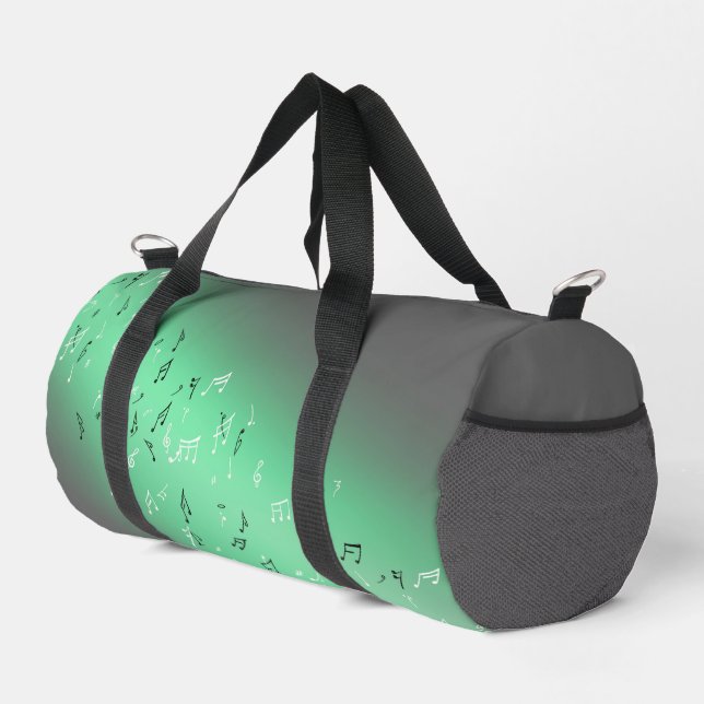 Sac De Sport Notes musicales dans le vert lunaire (Coin droit)