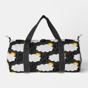 Sac De Sport Nuages de soleil pluvieux Design Motif noir