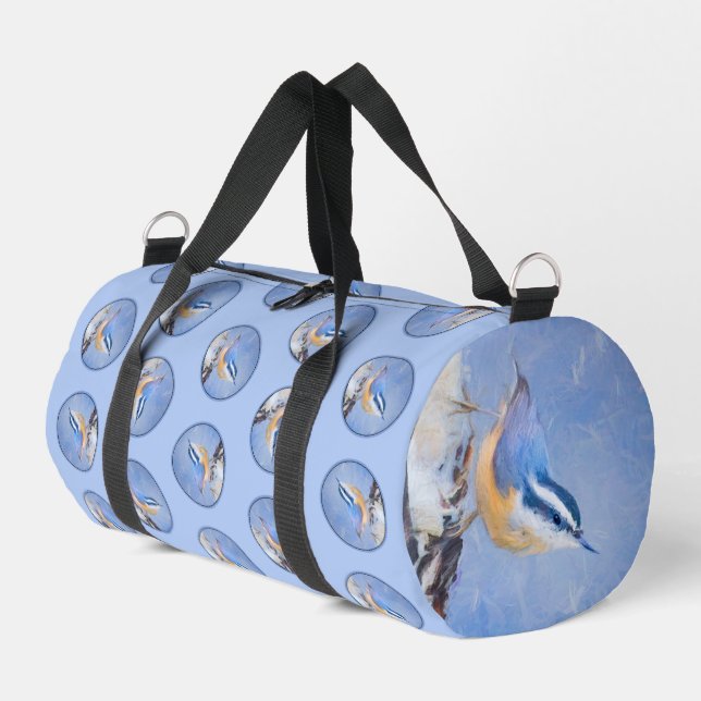 Sac De Sport Nuthatch à poitrine rouge Peinture d'art original  (Coin gauche)