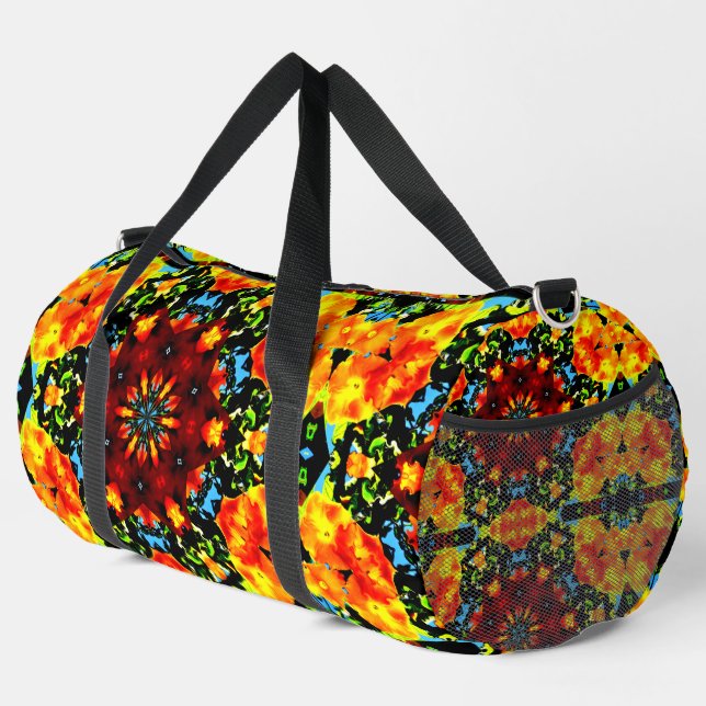 Sac De Sport Orange Floral (Coin droit)