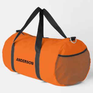 Sac De Sport Orange Tiger Couleur Solide Nom personnalisé