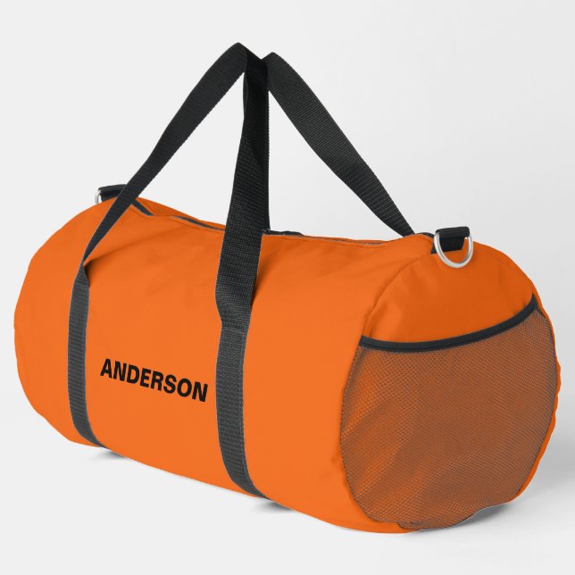Sac De Sport Orange Tiger Couleur Solide Nom personnalisé (Coin droit)