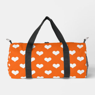 Sac De Sport Orange White Love Heart Motif Design
