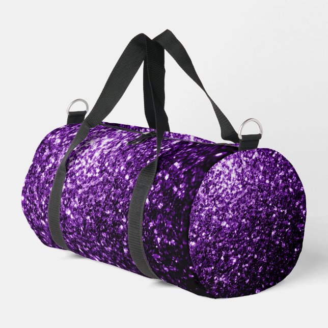 Sac De Sport Paillettes de fausse brillance violet foncé (Coin gauche)