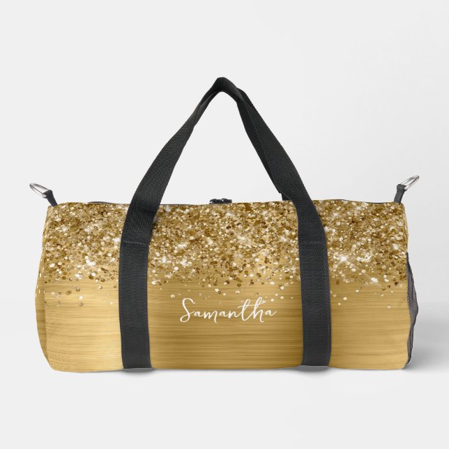 Sac De Sport Paillettes dorées Nom Glamour (Recto)