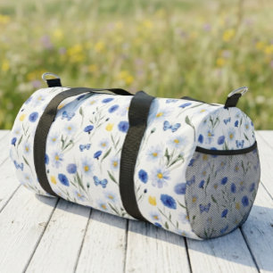 Sac De Sport Papillon de prairie de fleurs sauvages à l'aquarel
