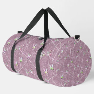 Sac De Sport Papillons à l'aquarelle sur rose poudré