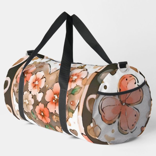 Sac De Sport Papillons, Cœurs et Fleurs (Coin droit)