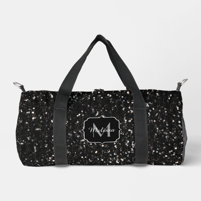 Sac De Sport Parties scintillant brillante noire et blanche Mon (Recto)