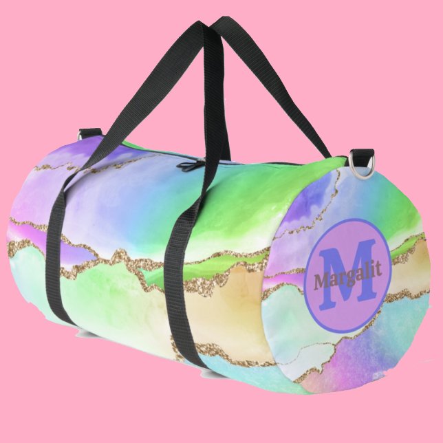 Sac De Sport Pastel Agate Arc-en-ciel Holographique Grand Duffi (Créateur téléchargé)