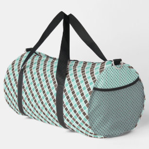 SAC DE SPORT PASTEL MINT VERT ET BROWN MOTIFS & POTS