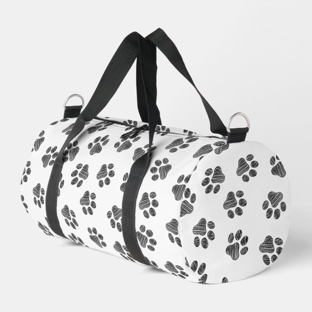 Sac De Sport Patrouilles de Doodle, Paws de Chien, Paws Noirs (Coin gauche)