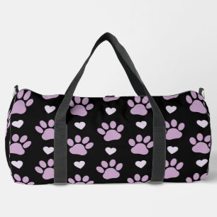 Sac De Sport Pattern of paws, Dog paws, Lilac paws, Hearts