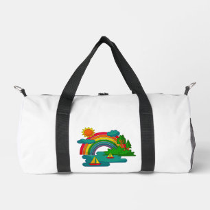 Sac De Sport Paysage de voyage en bateau sous les nuages de sol