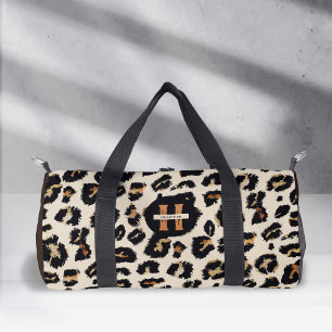 Sac De Sport Peau léopard, Motif animal moderne, Monogramme