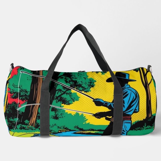 Sac De Sport Pêcheur cowboy sur la rive (Recto)