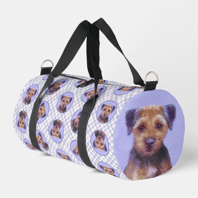 Sac De Sport Peinture de Border Terrier Mignon Art Original de  (Coin gauche)