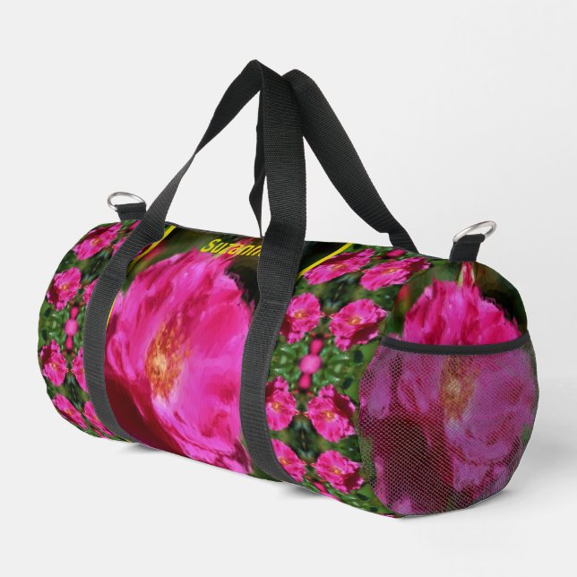 Sac De Sport Peinture rose rose Fleur Art personnalisé (Coin droit)
