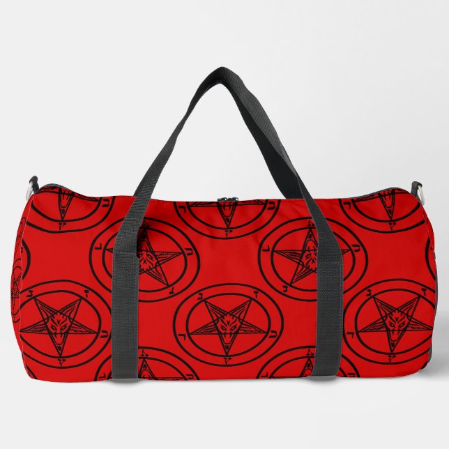 Sac De Sport pentagramme baphomet rouge halloween (Recto)