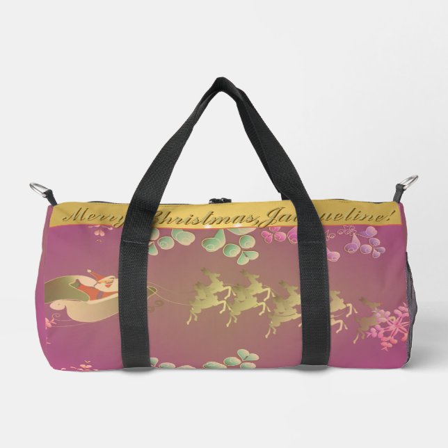 Sac De Sport Père Noël Reindeer Purple (Recto)