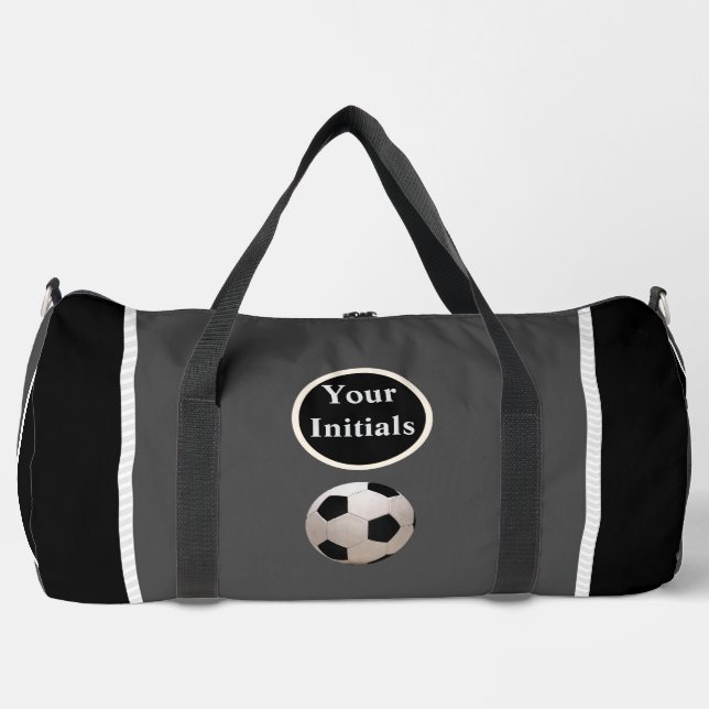 Sac De Sport Personalize Gray Black Soccer Ball (Recto)