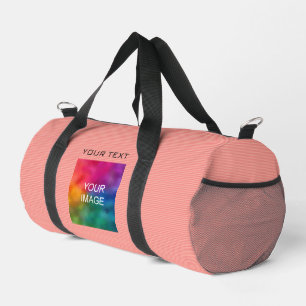 Sac De Sport Personnalisé Ajouter Photo Image Texte Peach Coule