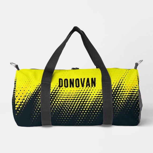 Sac De Sport Personnalisé noir et jaune (Recto)