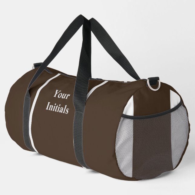 Sac De Sport Personnaliser Avec Vos Initiales Dk Brown (Coin droit)