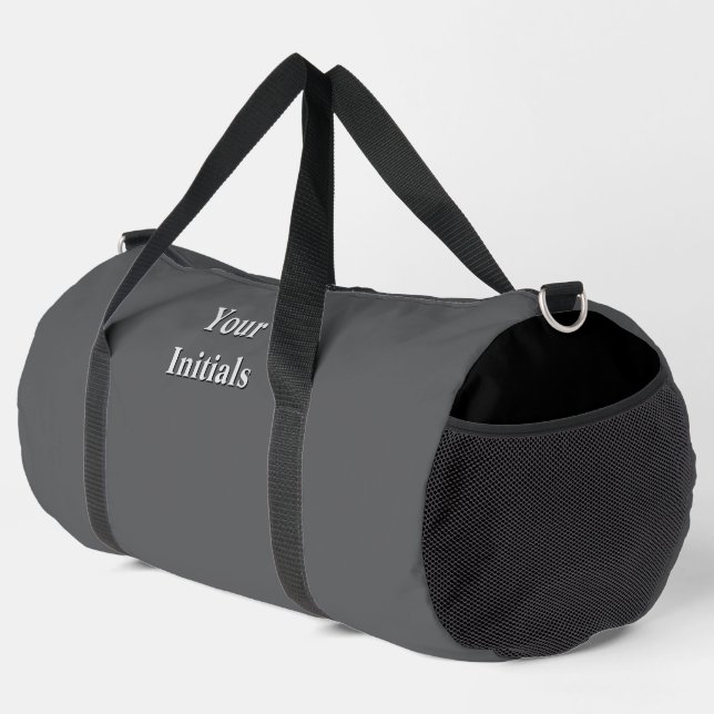 Sac De Sport Personnaliser Avec Vos Initiales Dk Grey (Coin droit)