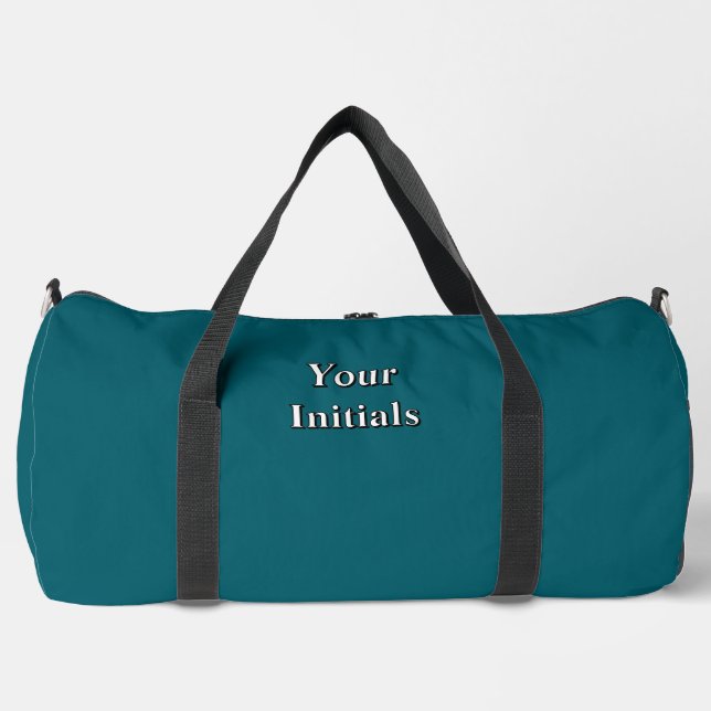 Sac De Sport Personnaliser avec vos initiales Turquoise (Recto)