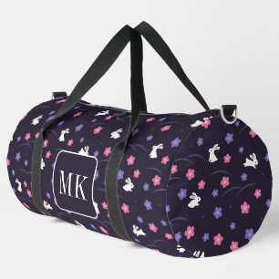 Sac De Sport Petit lapin Lapin Motif Monogramme Initiales viole